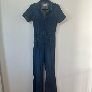 Free People Blue Denim Jumpsuit
